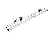 Under Desk Cable Tray Basket Galvanized Steel Mesh w/ Mounting Bracket, Cover & End cap