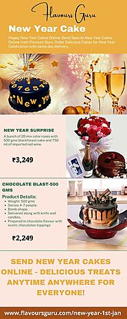 Order Now! Happy New Year Cake Online in Delhi NCR from Flavours Guru