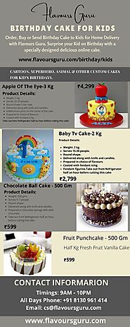 Birthday Cake for Kids | Order Kids Birthday Cake Online in Delhi NCR | Flavours Guru