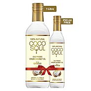 Cold pressed natural virgin coconut oil 1.25ltr Coco soul bottle - Saffola