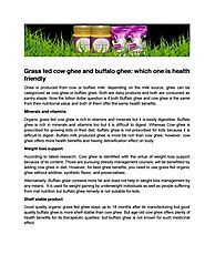 Grass fed cow ghee and buffalo ghee: which one is health friendly by Milkio Foods New Zealand - Issuu