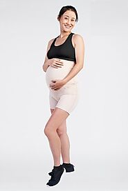 SRC Pregnancy Shorts - Mini Over The Bump Champagne