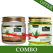 Buy Indus Valley Bio Organic Extra Virgin Coconut Oil With Pure Aloe Vera Gel For Hair And Skin Care Combo Pack Onlin...