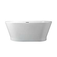 Freestanding Bathtub-Princess 67" Oval Acrylic-Chrome-Plated Drain & Overflow cover