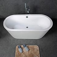 Free Standing Tubs-Spree 71" Oval Acrylic Bathtub-cUPC Certified
