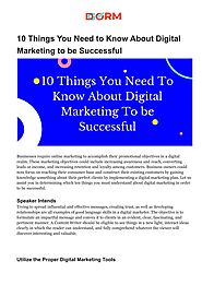 10 Things You Need to Know About Digital Marketing to be Successful