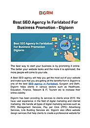 Best SEO Agency In Faridabad For Business Promotion - Digiorm