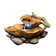 9"Tall Tabletop Leaf Fountain with LED Lights at Garden and Pond Depot