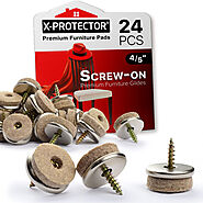 Check-Out Screw-On Felt Pads 24pcs | Save Your Hardwood Floor