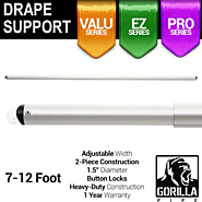 EZ Series Adjustable Button Lock Drape Support by Gorilla Pipe for Wedding Backdrops