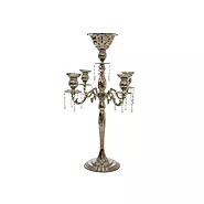 30" Tall 4-Arm Silver Candelabra Centerpiece for Weddings Tabletop Decoration