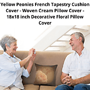Yellow Peonies 18x18 inch Floral French Tapestry Cushion Cover | Etsy