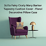 Scilla Fairy Cicely Mary Barker Tapestry Cushion Cover - 14x14 inch Throw Cushion Cover