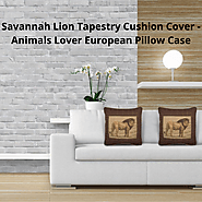 Savannah Lion Tapestry Cushion Cover - 19x19 inch Animals Lover Art Woven Pillow Cover | Etsy