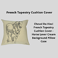 Cheval Da Vinci French Tapestry Cushion Cover - Horse Art 18x18 inch Woven Jacquard Pillow Cover