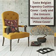 Taste III Belgian Tapestry Cushion Cover - Lady and the Unicorn Art 16x16 inch Medieval Pillow Cover