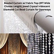 Beaded Curtain w/ Fabric Top, Jewel Crystal Diamond Cut Bead Curtain | Etsy