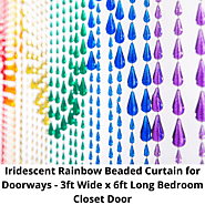 Iridescent Rainbow Beaded 3ft Wide x 6ft Long Curtain for Doorways | Etsy