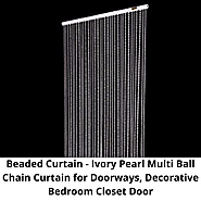 White Beaded Curtain - Ivory Pearl Multi Ball Chain Curtain for Doorways