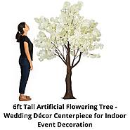 6ft Tall Artificial Flowering Tree - Centerpiece for Indoor Decoration