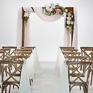 Modern Wooden Ceremony Arch - 7FT Tall Wedding Arch Easy Assembly Centerpiece Decoration