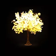 5FT Tall Warm White - AC Adaptor Lighted Tree Waterproof Ginkgo 480 LED's - Indoor / Outdoor Lighted Tree Lamp