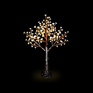 4.5FT Tall Warm White - Lighted Tabletop Centerpiece - 160 LED's Floral Decorative Tree with Rechargeable Battery
