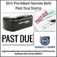 Slim Pre-Inked Narrow Bold Past Due Stamp