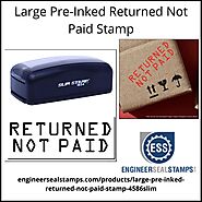 Large Pre-Inked Returned Not Paid Stamp
