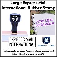 Large Express Mail International Rubber Stamp
