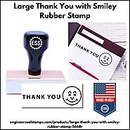 Large Thank You with Smiley Rubber Stamp