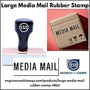 Large Media Mail Rubber Stamp