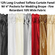 12ft Long Crushed Taffeta Curtain Panel W/ 4" Pockets for Wedding Drape | Etsy