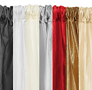 18ft Long Crushed Taffeta Curtain Panel W/ 4" Pockets - Colorful Curtains for Backdrop Decoration