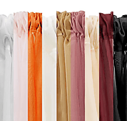 15ft Long Sheer Voile Curtain Panel W/ 4" Pockets - Backdrop Decoration Colorful Curtains