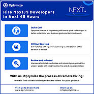 Hire NextJS Developers Within 48 Hours | Optymize