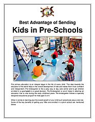 Best advantage of sending kids in pre schools