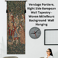Vendage Portiere, Right Side Millefleurs Art European Wall Tapestry | Etsy
