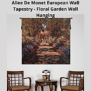 Allee De Monet European Wall Tapestry - Floral Garden Decorative Wall Hanging