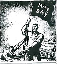 An illustration of a May Day rally in America also depicting the infamous Haymarket incident.