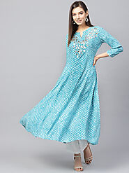 Buy Lehariya Printed Dress Online for Women at Best Prices in india | Yufta Store