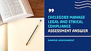 CHCLEG003 Assessment Answer | Manage Legal and Ethical Compliance