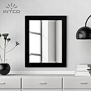 Intco Black Embossed Frame Mirror Design For Modern Home Decor