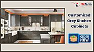 Customized Grey Kitchen Cabinets