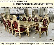 Traditional Carved Regal Style Dining Table Set