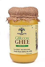 Vanalaya Organic A2 Desi Gir Cow ghee from A2 Milk Prepared by Traditional Bilona Method -400ml