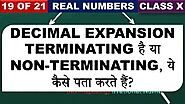Terminating & Non terminating Decimal Expansions Class 10 Maths