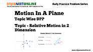 [MCQ] Motion In A Plane Topic Wise DPP | Topic - Relative Motion in 2 Dimension | JEE - NEET | IJNO