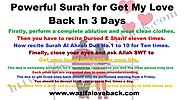 Powerful Surah for Get My Love Back In 3 Days - Wazifa For Love Back