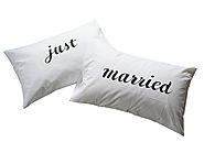 'Just Married' Egyptian Cotton Pillow Cases